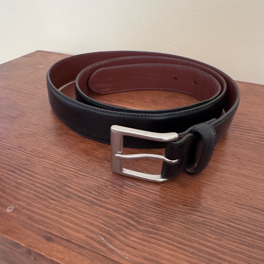 Coach Black Leather Dress Belt 42 Inches Brass Buckle